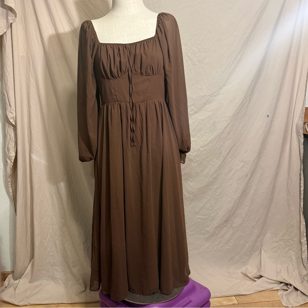 Brown Long Sleeve Renaissance Dress